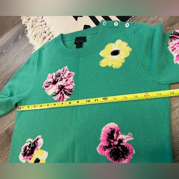 J.crew Collection Punk Floral Cashmere Sweater Medium - Picture 5 of 7